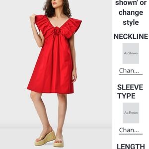 Ruffle popover cotton poplin baby doll dress.